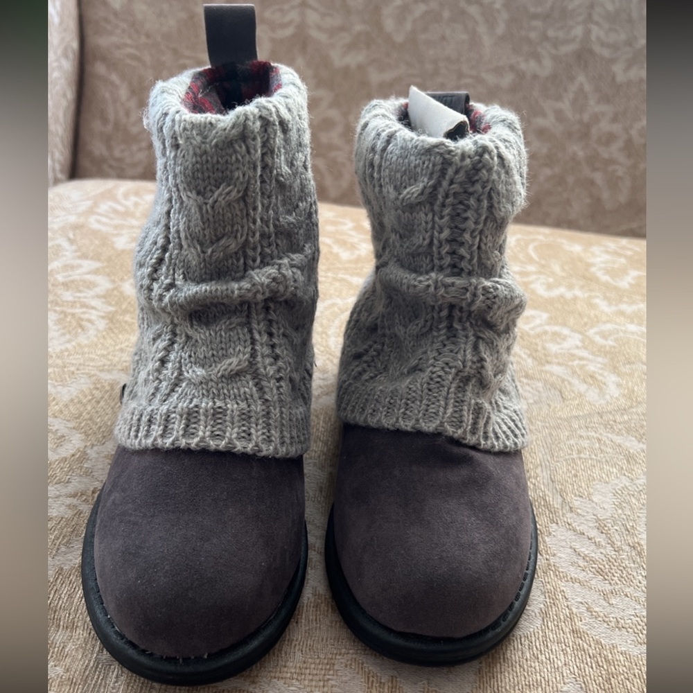 Gray Muk Luks Ankle Booties